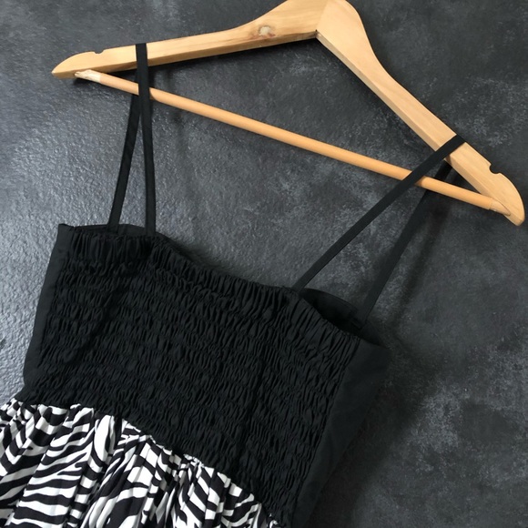 Black Printed Bustier Corset Dress - Picture 3 of 3